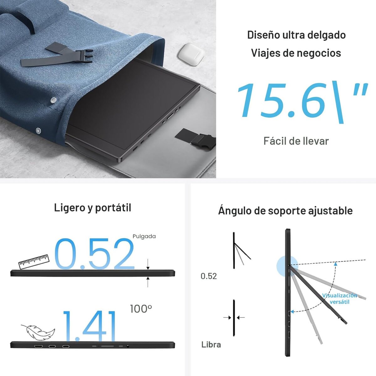 Monitor Portátil Ufyql F156p02 15,6'' FHD - Imagen 3