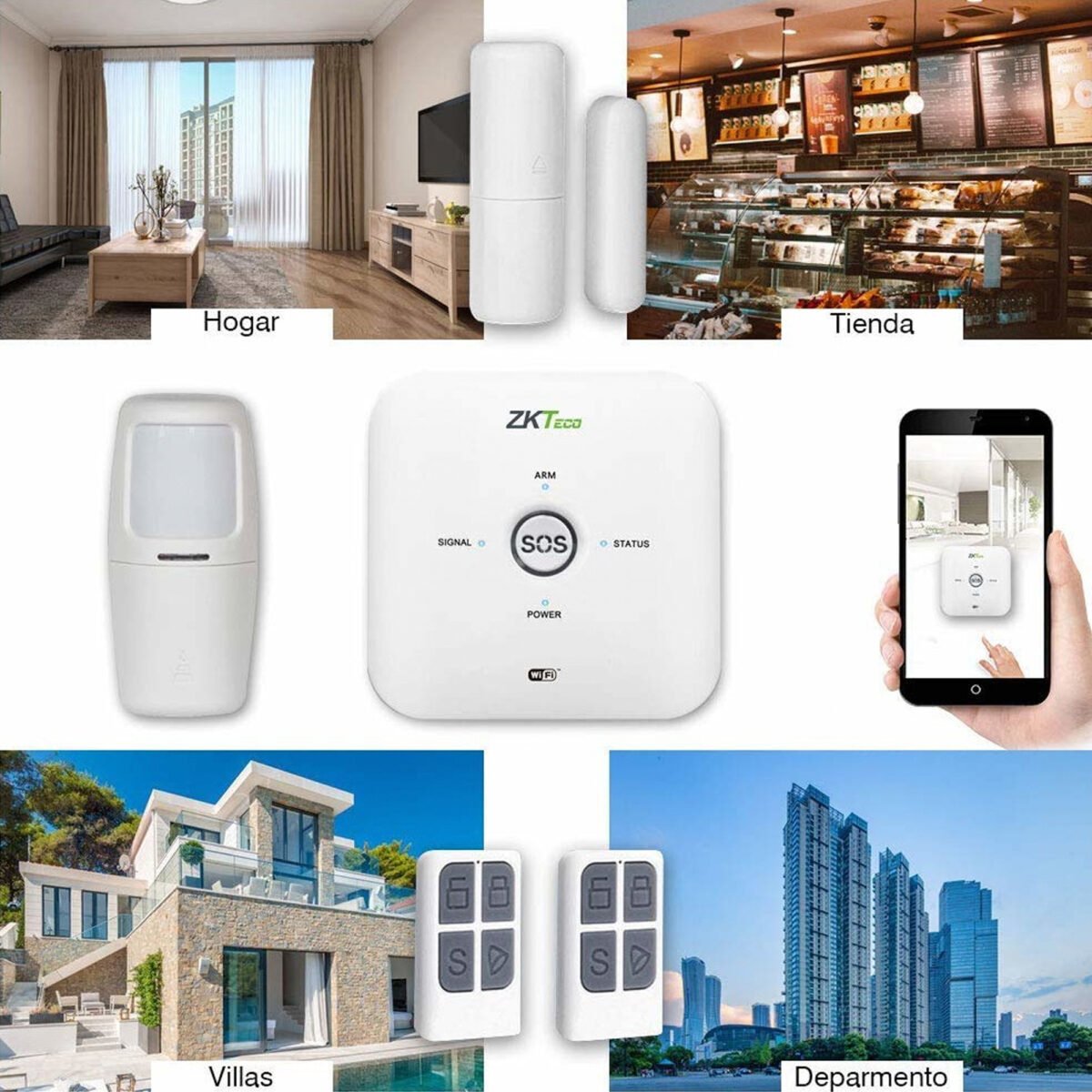 Kit Alarma Zkteco Ng-a110 Sensor Movimiento Y Puerta Wifi - Imagen 5