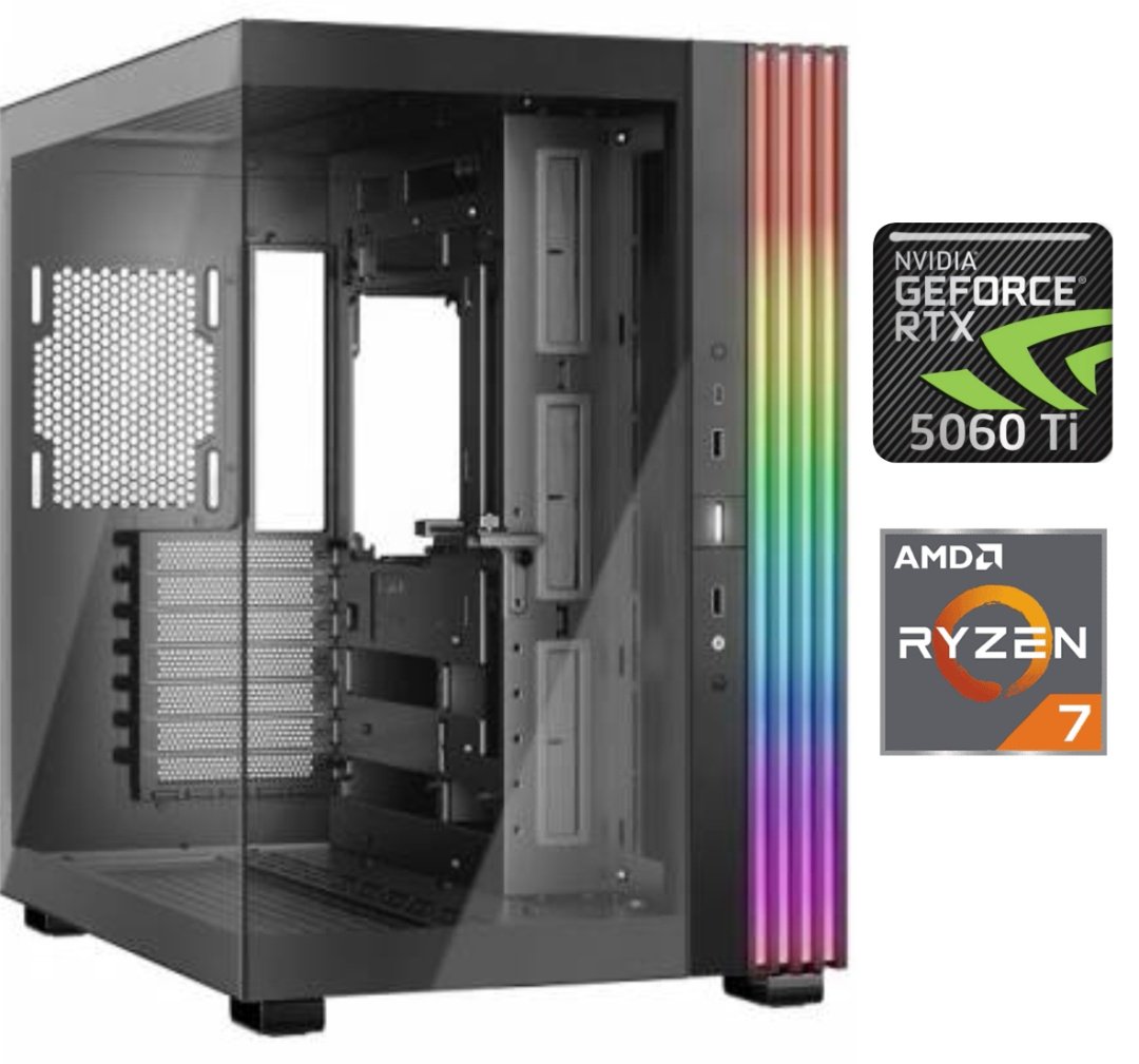 cdr-06199b3ef7a36f807f15331df7921ee4 Equipo Gamer Ryzen 7 9800X3D, 32GB, 1TB, RTX 5060Ti 8GB - Imagen 1