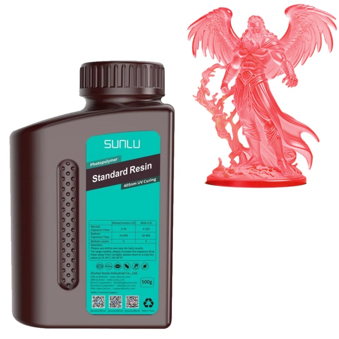 cdr-34bf8d99eb0501ad2af6d9871a241d53 Resina Sunlu Standard 1KG rojo transparente - Imagen 1