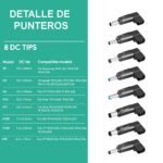 Cargador Universal para Laptop 90W con 8 Punteros Intercambiables - Imagen 2