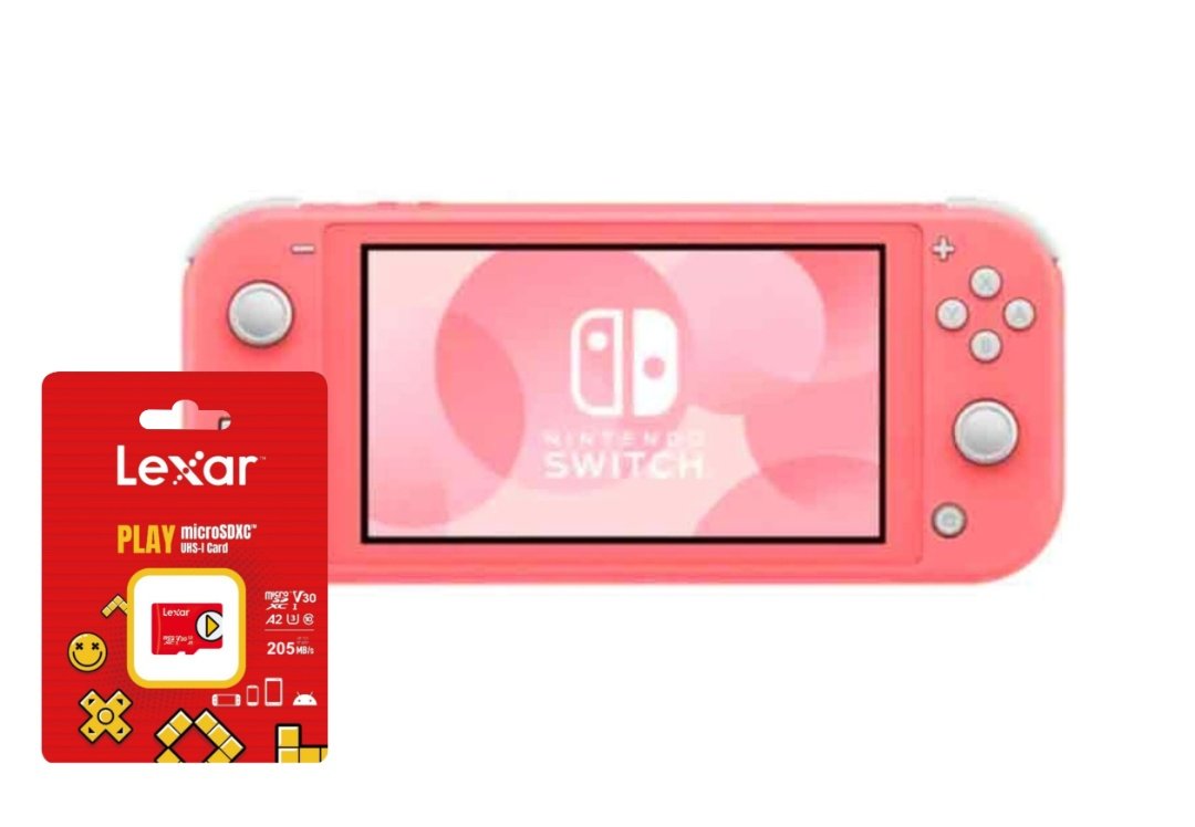 cdr-b0c3099775388847b8e4773ef61025fa Consola Nintendo Switch lite rosado + micro SD 256 GB - Imagen 1
