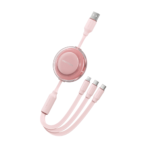 Cable Retractil 3 en 1   USB-C2.0 a USB-C / USB-C / Lightning  / 5A / 1.1M / Rosado  TRKPBE  Vention - Imagen 2