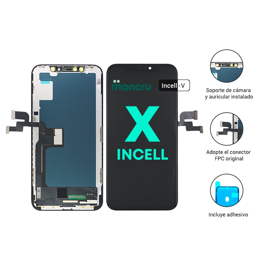 mancru-131085-4d54a9d4f8004e0f24ac418757a673fb Display Apple iPhone X (Incell-V) Comp. Negro - Imagen 1