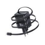 Cargador Pared   30W PD  Cable Retractil Tipo C  80cm  Blanco  CC241  USAMS