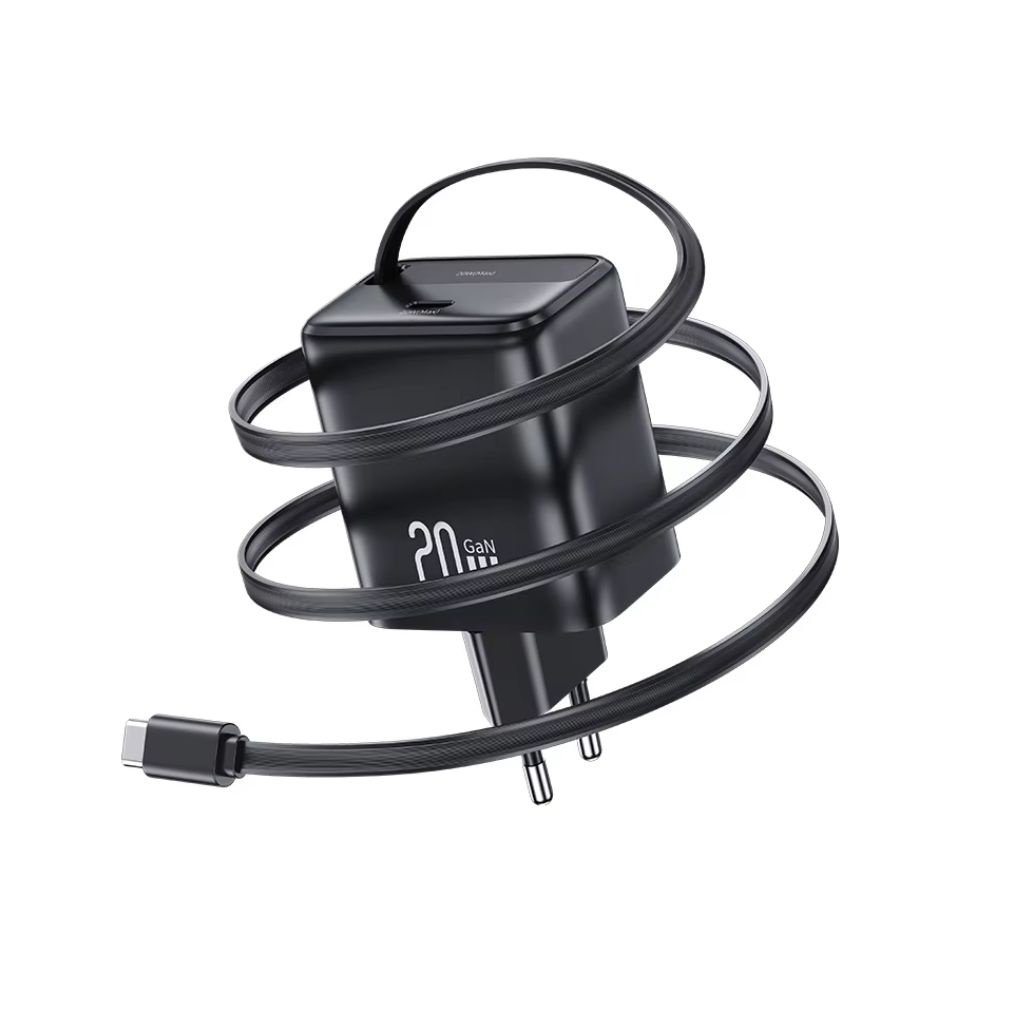mancru-132582-e6e13993d7c3372016a6ea87bd516ae6 Cargador Pared 20W PD Cable Retractil Tipo C Negro CC233 USAMS - Imagen 1