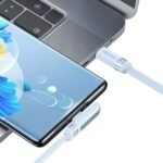 Cable de Datos USB C a USB C SJ653   Angulo Recto  100W  1.2m  Lila  USAMS - Imagen 3