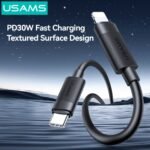 Cable de Datos USB C a Lightning SJ781   30W  1m  Negro  U94 USAMS - Imagen 2