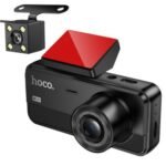 HOCO DV15 DASHCAM VIDEOCAMARA C/DISPLAY DE 2" P/AUTO TRIPLE CANAL BLACK