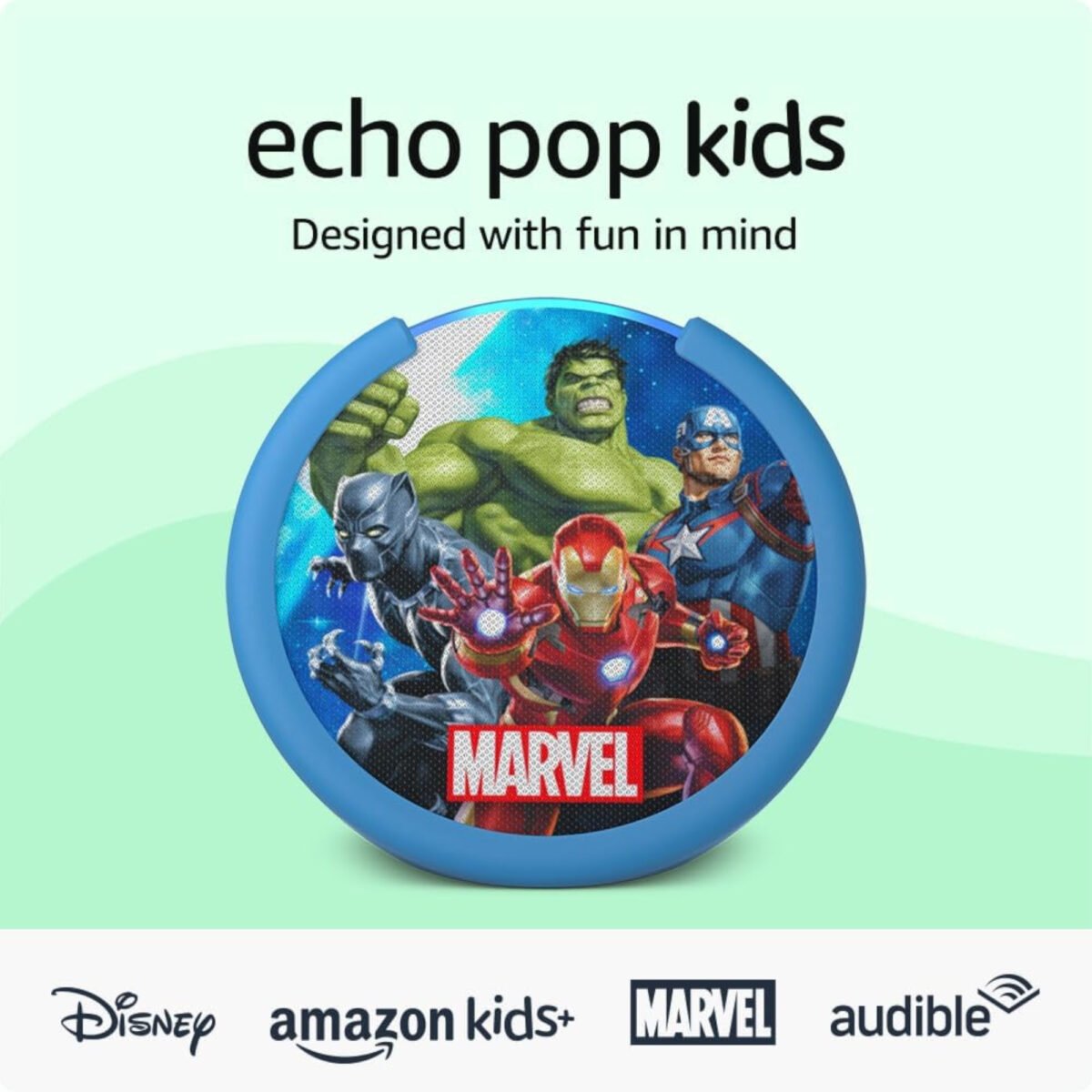 Parlante Amazon Echo Pop Kids Vengadores de Marvel Alexa - Imagen 2