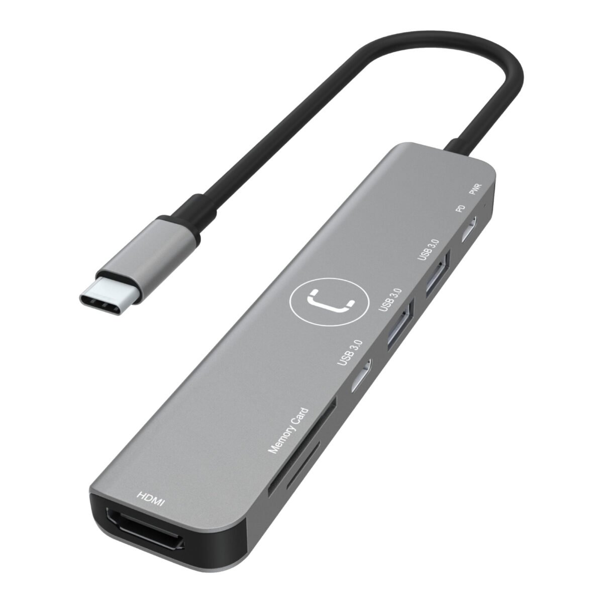 Hub Unno Tipo C 7 En 1 Hdmi Pd Usb-A Usb-C 3.0 Sd Micro Sd - Imagen 2