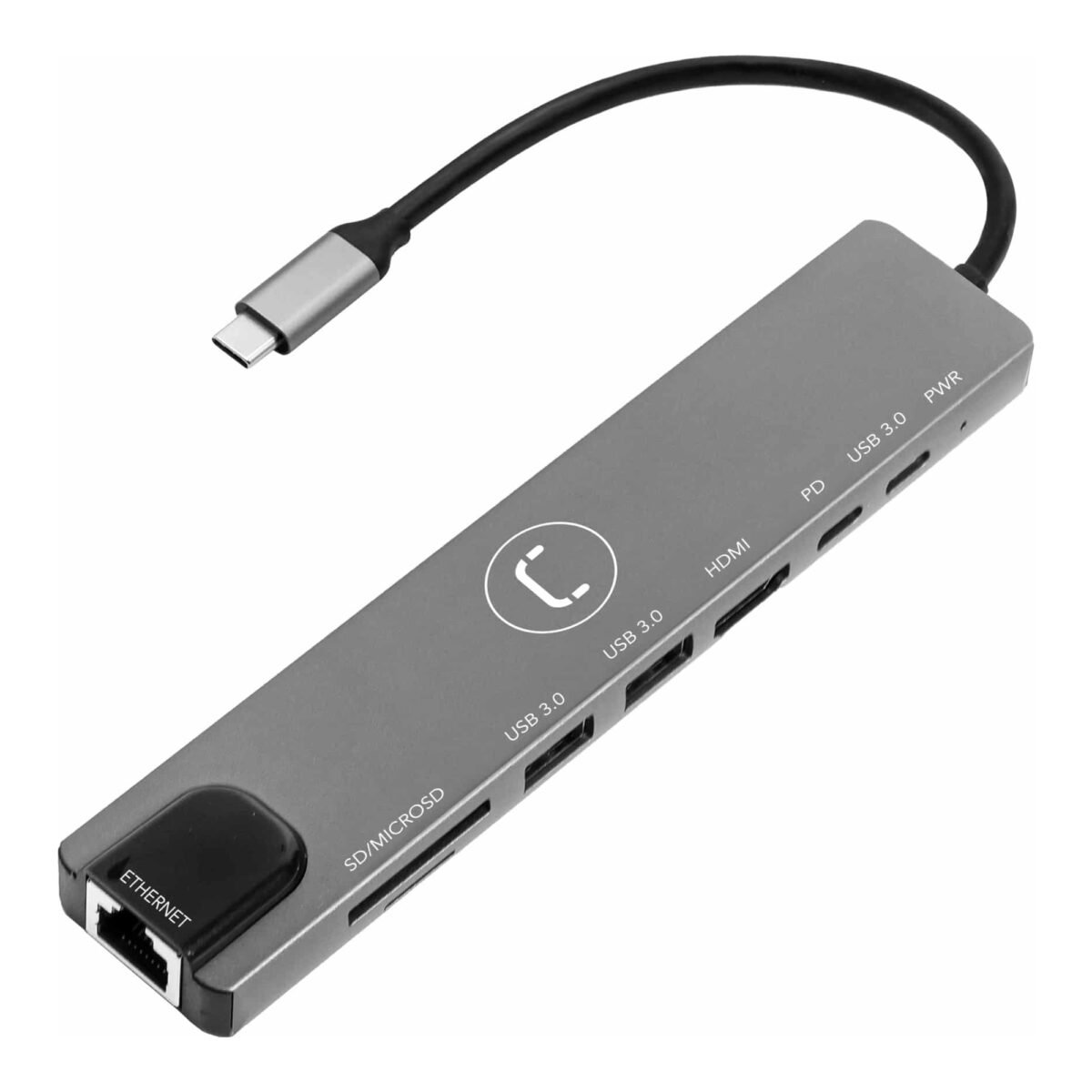 Hub Unno Tipo C 8 En 1 Rj45 Hdmi Pd Usb-A Usb-C 3.0 Sd Micro Sd - Imagen 3