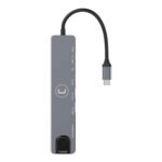 Hub Unno Tipo C 8 En 1 Rj45 Hdmi Pd Usb-A Usb-C 3.0 Sd Micro Sd