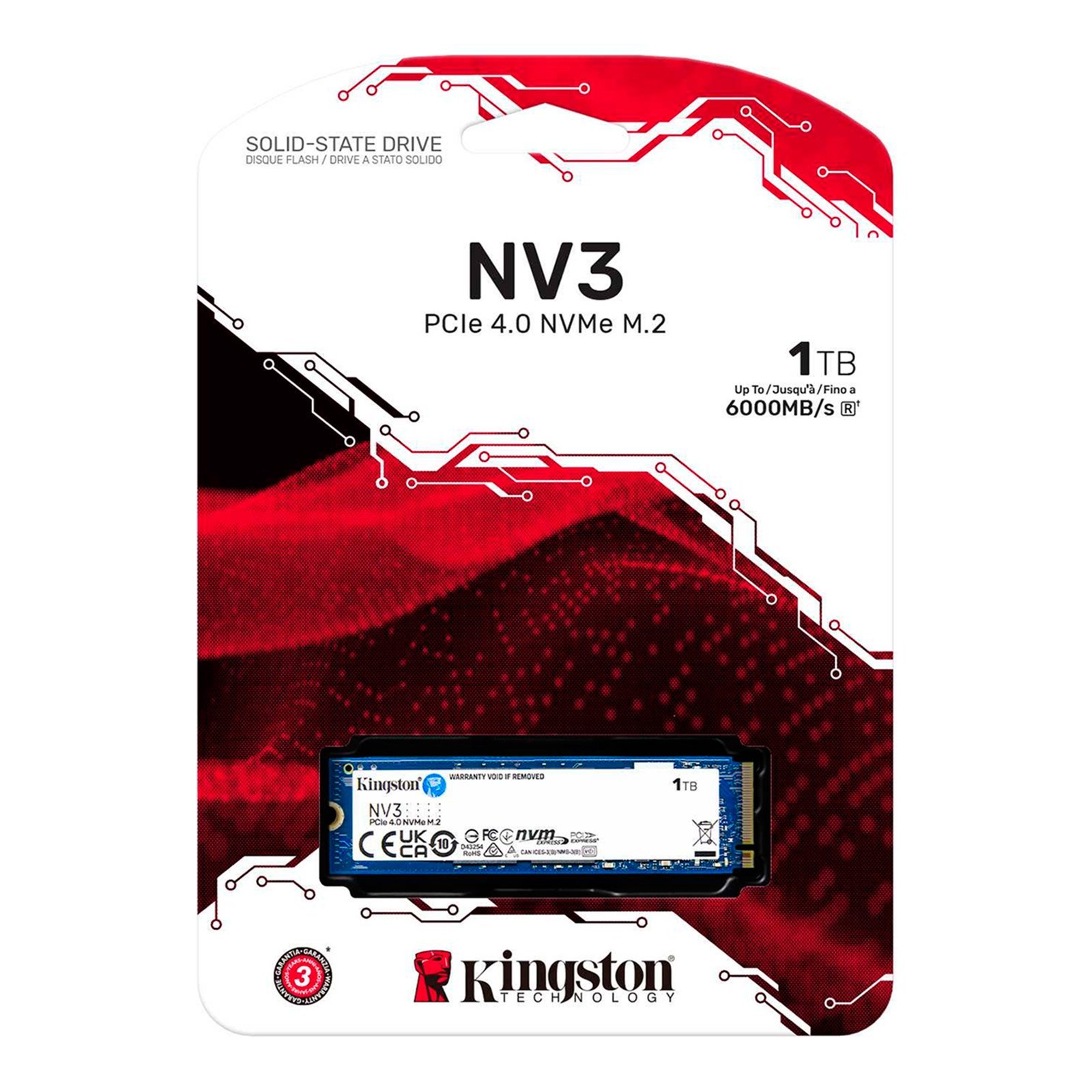 SNV3S1000G_03-1.jpg Disco sólido Ssd M.2 1tb Kingston Nvme Pcie 4.0 - Imagen 1