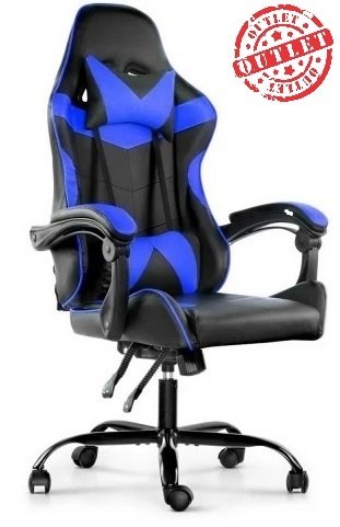 Silla Gamer ROM Negro/Azul Reclinable (con detalles)