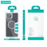 BH856   Case  Apple iPhone 15 Plus 6.7"  TPU Magnético  Transparente/Negro  Geying Series  USAMS - Imagen 7