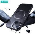 BH856   Case  Apple iPhone 15 Plus 6.7"  TPU Magnético  Transparente/Negro  Geying Series  USAMS - Imagen 6