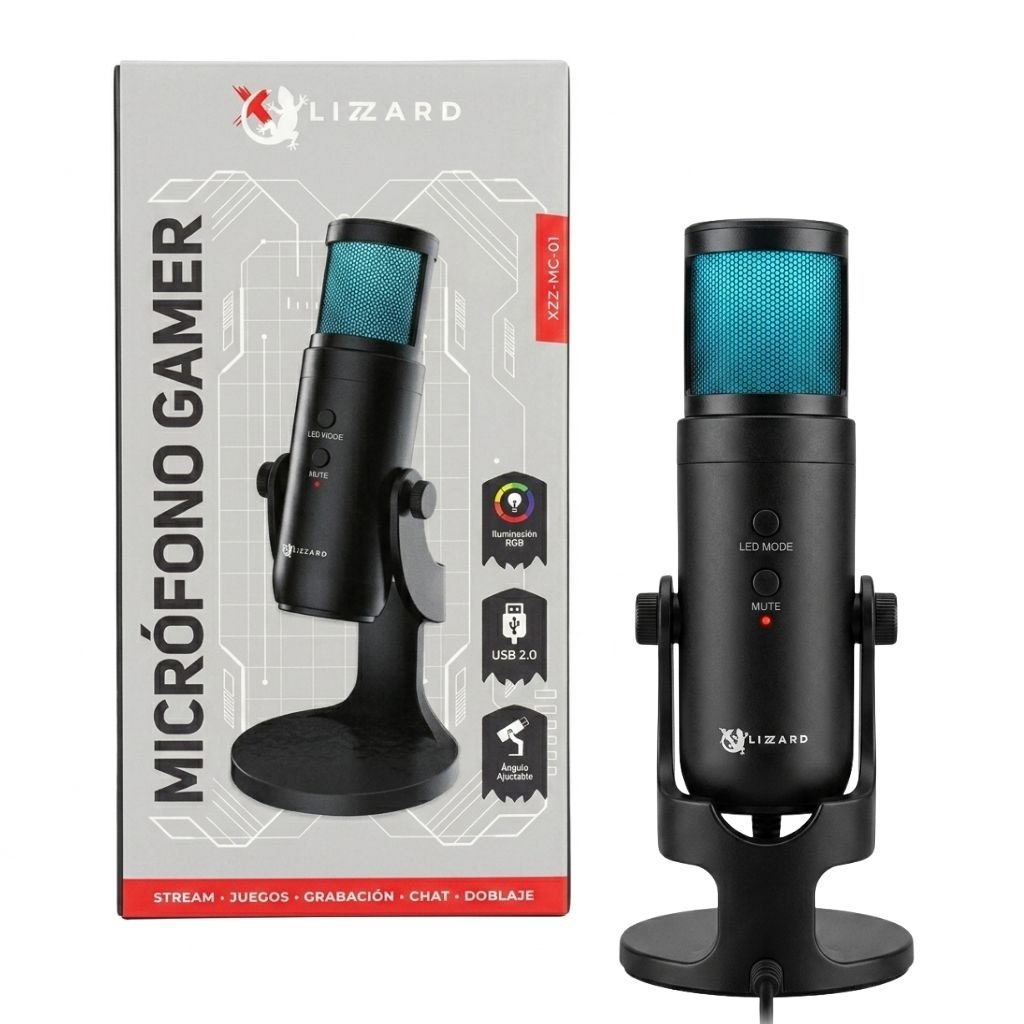 Microfono Gamer   XZZ-MC-01  Cableado USB  RGB  X-Lizzard