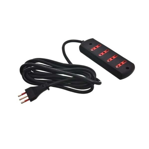 Alargue 4 Tomas Bipaso a Ficha 3L   10A  Cable 3M  Negro  Conatel