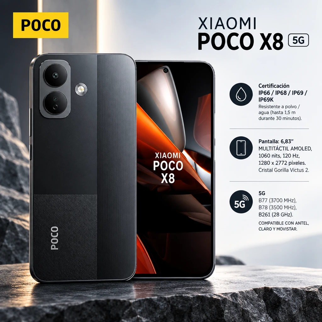 Xiaomi Poco X8 6,83'' 5G 8+8gb 256gb Dual Cam 50mp